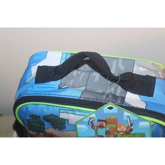 MINECRAFT CREEPER Kids BPA-Free Insulated Lunch Tote Box w/ Bottle Pocket - Picture 5 of 7